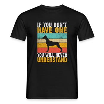 Doberman Gifts - Männer T-Shirt - Schwarz - Vorne - AI Model Male 178 light (178cm)