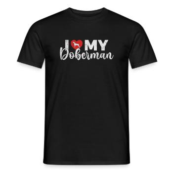 Doberman Gifts - Männer T-Shirt - Schwarz - Vorne - AI Model Male 178 light (178cm)