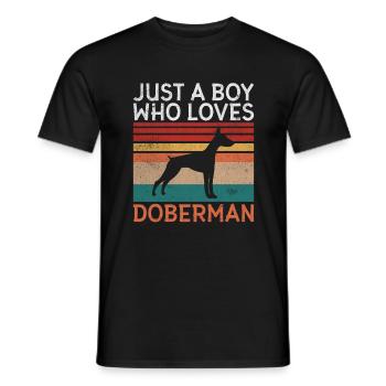 Doberman Gifts - Männer T-Shirt - Schwarz - Vorne - AI Model Male 178 light (178cm)