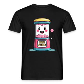 Funny Chewing Gum Vending Machine - Retro Kawaii Design - Men's T-Shirt - black - Front - AI Model Male 178 light (178cm)