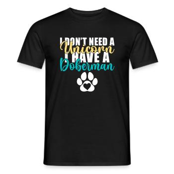 Doberman Gifts - Männer T-Shirt - Schwarz - Vorne - AI Model Male 178 light (178cm)