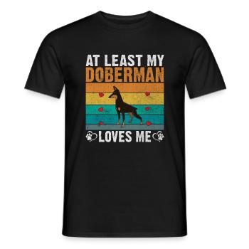 Doberman Gifts - Männer T-Shirt - Schwarz - Vorne - AI Model Male 178 light (178cm)