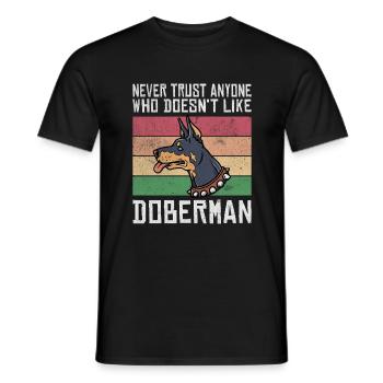 Doberman Gifts - Männer T-Shirt - Schwarz - Vorne - AI Model Male 178 light (178cm)