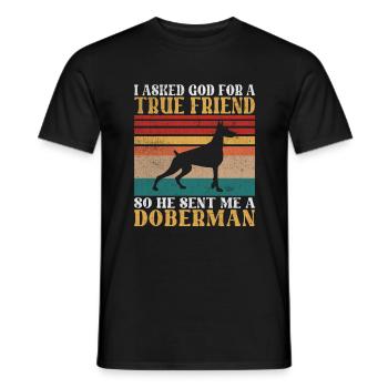 Doberman Gifts - Männer T-Shirt - Schwarz - Vorne - AI Model Male 178 light (178cm)