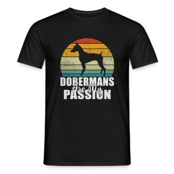 Doberman Gifts - Männer T-Shirt - Schwarz - Vorne - AI Model Male 178 light (178cm)