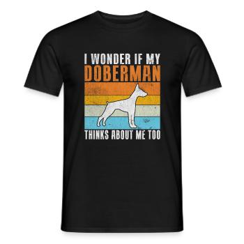 Doberman Gifts - Männer T-Shirt - Schwarz - Vorne - AI Model Male 178 light (178cm)