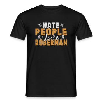 Doberman Gifts - Männer T-Shirt - Schwarz - Vorne - AI Model Male 178 light (178cm)