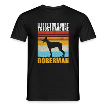Doberman Gifts - Men's T-Shirt - black - Front - AI Model Male 178 light (178cm)