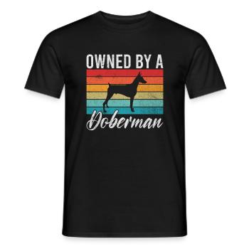 Doberman Gifts - Men's T-Shirt - black - Front - AI Model Male 178 light (178cm)