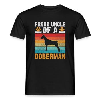 Doberman Gifts - Männer T-Shirt - Schwarz - Vorne - AI Model Male 178 light (178cm)