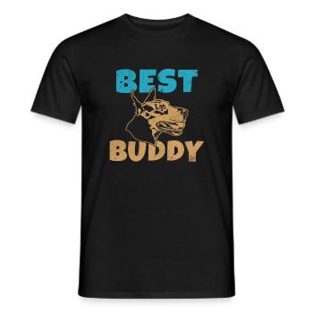 Doberman Gifts - Männer T-Shirt - Schwarz - Vorne - AI Model Male 178 light (178cm)