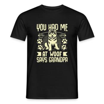 Cadeaux de grand-père chien - T-shirt homme - noir - Devant - AI Model Male 178 light (178cm)