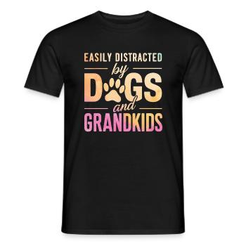 Cadeaux de grand-père chien - T-shirt homme - noir - Devant - AI Model Male 178 light (178cm)