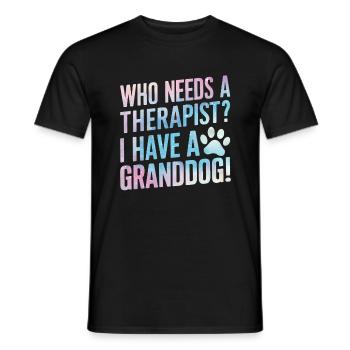 Cadeaux de grand-père chien - T-shirt homme - noir - Devant - AI Model Male 178 light (178cm)
