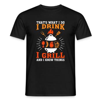 Grill Grill Summer Barbecue Beer Dicton - T-shirt homme - noir - Devant - AI Model Male 178 light (178cm)