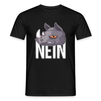Afrika Nashorn Lustiger Spruch Nein - Männer T-Shirt - Schwarz - Vorne - AI Model Male 178 light (178cm)