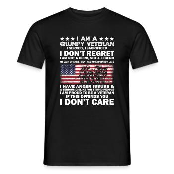 Soldat Bundeswehr Soldat professionnel vétéran de l’armée - T-shirt homme - noir - Devant - AI Model Male 178 light (178cm)