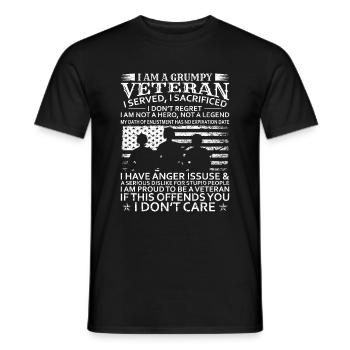 Soldat Bundeswehr Soldat professionnel vétéran de l’armée - T-shirt homme - noir - Devant - AI Model Male 178 light (178cm)