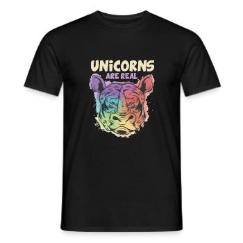 Buntes Nashorn Rhino Einhorn Unicorn are Real - Männer T-Shirt - Schwarz - Vorne - AI Model Male 178 light (178cm)