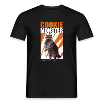 Cookie Raton laveur Animal Humour - T-shirt homme - noir - Devant - AI Model Male 178 light (178cm)