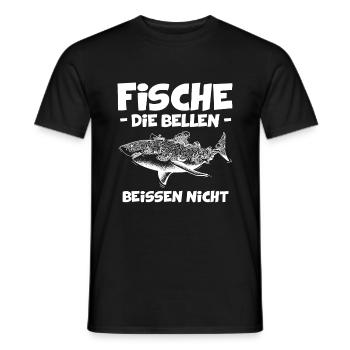 Fische die bellen beißen nicht Haifisch Angeln - Männer T-Shirt - Schwarz - Vorne - AI Model Male 178 light (178cm)