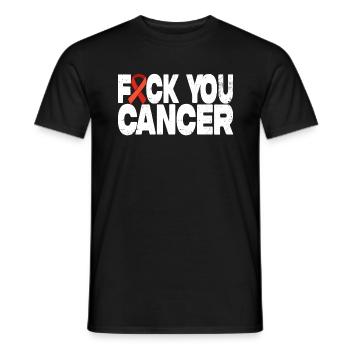 Fuck You Cancer - Orange Ribbon - Men's T-Shirt - black - Front - AI Model Male 178 light (178cm)