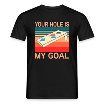 Cornhole Bean Bag Sackloch - Männer T-Shirt - Schwarz - Vorne - AI Model Male 178 light (178cm)