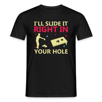 Cornhole Bean Bag Sackloch - Männer T-Shirt - Schwarz - Vorne - AI Model Male 178 light (178cm)