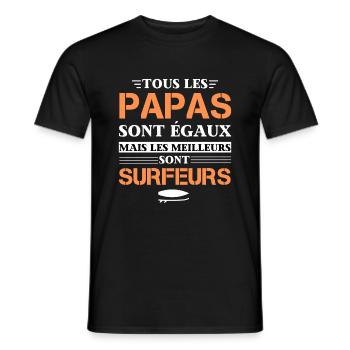 Cadeau Homme Papa Meilleur surfeur - T-shirt homme - noir - Devant - AI Model Male 178 light (178cm)