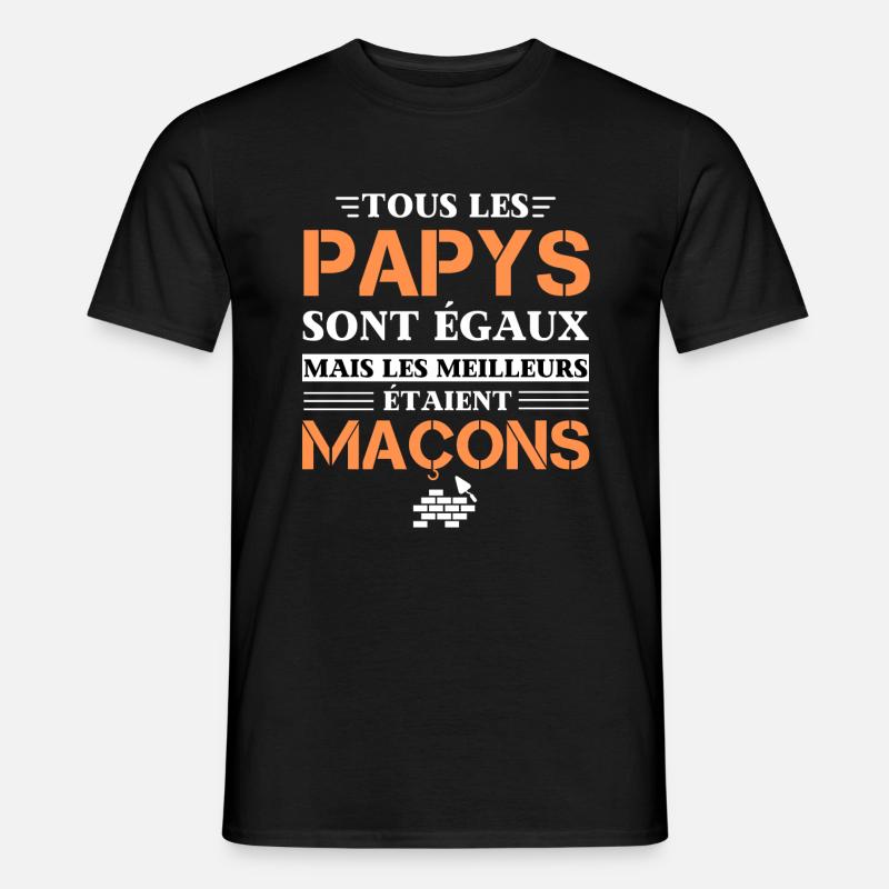 Meilleur Papy Maçon Idee Cadeau Papi - T-shirt homme - noir