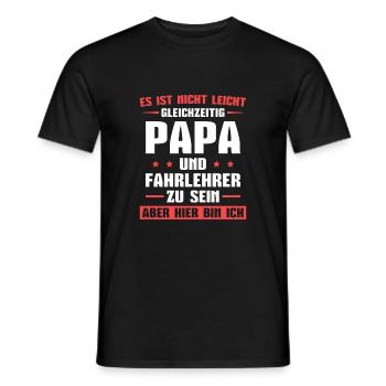 Fahrlehrer und Papa Fahrschule Fahrschullehrer - Männer T-Shirt - Schwarz - Vorne - AI Model Male 178 light (178cm)