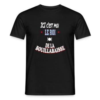Ici c'est moi le roi de la bouillabaisse - T-shirt homme - noir - Devant - AI Model Male 178 light (178cm)
