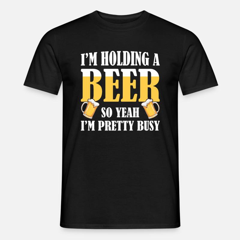 Lustiger Bier Spruch Bier Trinker - Männer T-Shirt - Schwarz