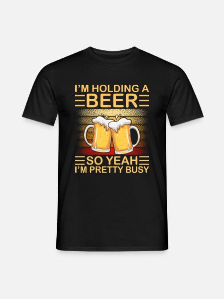 Lustiger Bier Spruch Bier Trinker - Männer T-Shirt - Schwarz
