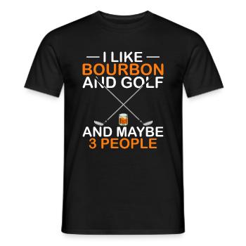 J’aime le bourbon et le golf et peut-être 3 personnes - T-shirt homme - noir - Devant - AI Model Male 178 light (178cm)