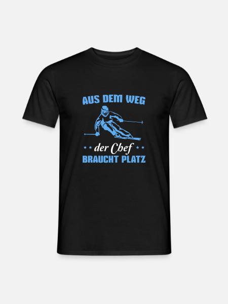Skifahren Spruch Wintersport Skipiste Skifahrer - Männer T-Shirt - Schwarz