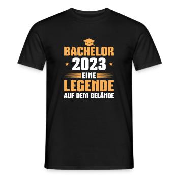 Bachelor Abschluss 2023 Bestandene Bachelorprüfung - Männer T-Shirt - Schwarz - Vorne - AI Model Male 178 light (178cm)