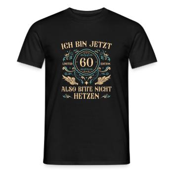 60er 60 Jahre alt Mann 60. Geburtstag Geschenkidee - Männer T-Shirt - Schwarz - Vorne - AI Model Male 178 light (178cm)