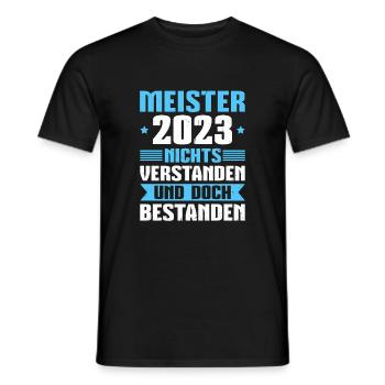 Meisterprüfung bestanden 2023 Abschluss Meister - Männer T-Shirt - Schwarz - Vorne - AI Model Male 178 light (178cm)