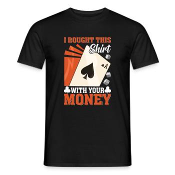 Kartenspiel Kartenspieler Pokern - Männer T-Shirt - Schwarz - Vorne - AI Model Male 178 light (178cm)