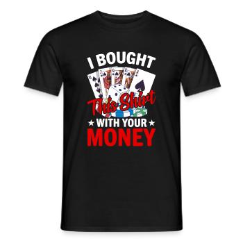 Kartenspiel Kartenspieler Pokern - Männer T-Shirt - Schwarz - Vorne - AI Model Male 178 light (178cm)