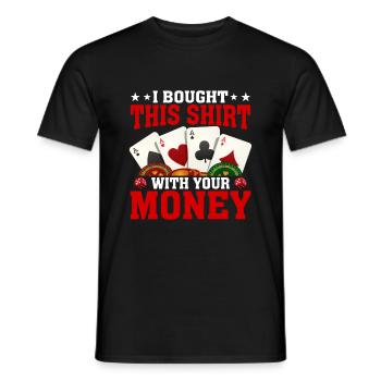 Jeu de cartes Joueur de cartes Poker - T-shirt homme - noir - Devant - AI Model Male 178 light (178cm)