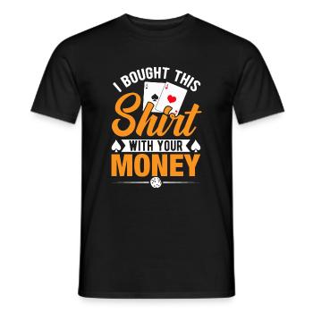 Kartenspiel Kartenspieler Pokern - Männer T-Shirt - Schwarz - Vorne - AI Model Male 178 light (178cm)