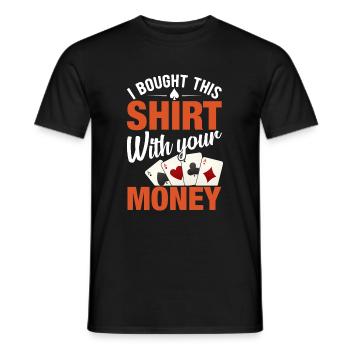 Kartenspiel Kartenspieler Pokern - Männer T-Shirt - Schwarz - Vorne - AI Model Male 178 light (178cm)