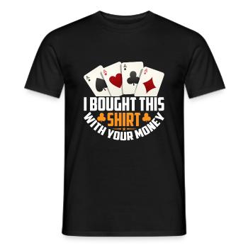 Kartenspiel Kartenspieler Pokern - Männer T-Shirt - Schwarz - Vorne - AI Model Male 178 light (178cm)