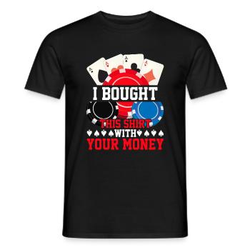 Card Game Card Players Poker - Men's T-Shirt - black - Front - AI Model Male 178 light (178cm)