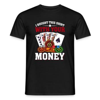 Kartenspiel Kartenspieler Pokern - Männer T-Shirt - Schwarz - Vorne - AI Model Male 178 light (178cm)
