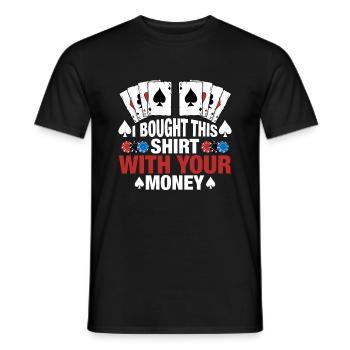 Jeu de cartes Joueur de cartes Poker - T-shirt homme - noir - Devant - AI Model Male 178 light (178cm)