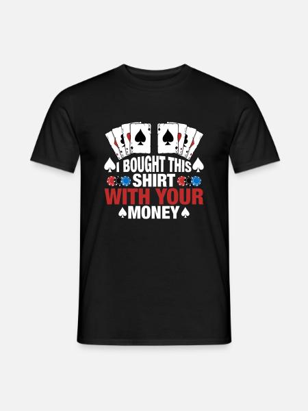 Kartenspiel Kartenspieler Pokern - Männer T-Shirt - Schwarz