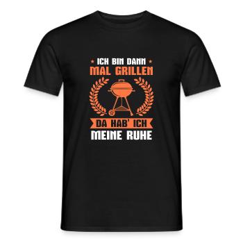 Grillen Da hab ich meine Ruhe BBQ Grill - Männer T-Shirt - Schwarz - Vorne - AI Model Male 178 light (178cm)